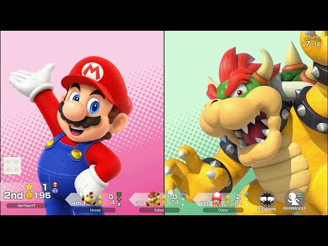 Super Mario Party Jamboree - Mario vs Bowser Jr. vs Bowser vs Toadette - Rainbow Galleria