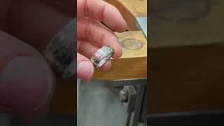 Titan &amp; Silver Mokume Gane Ring - japanese jewelry