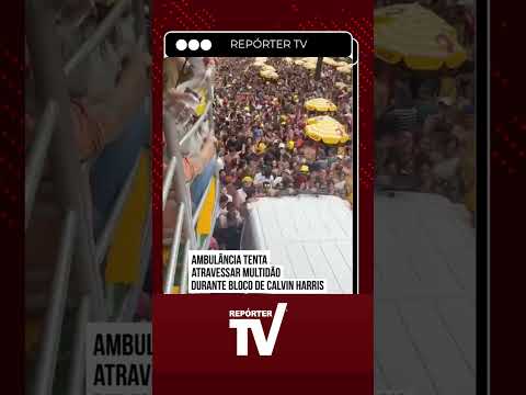 Ambulância enfrenta dificuldade para atravessar multidão no show de Calvin Harris