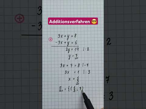 Lerne ADDITIONSVERFAHREN! 😎 #mathe #mathematikfee #linearegleichungssysteme #lgs #lösungsmenge