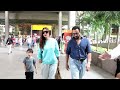KAREENA KAPOOR SAIF ALI KHAN WITH THEIR KIDS AT INTERNATIONAL AIRPORT RETURNS FROM LOndon Trip