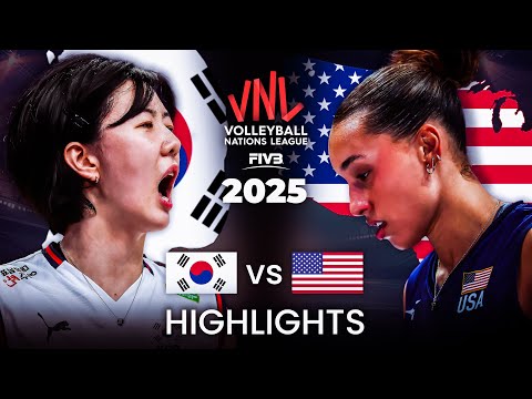 USA 🇺🇸 vs KOREA 🇰🇷 | HIGHLIGHTS | Women's VNL 2025