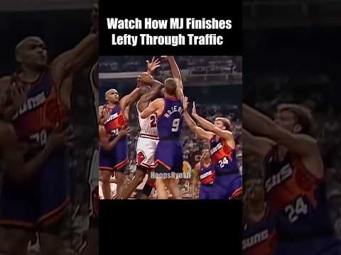 Watch How MJ Finishes Lefty Through Traffic #nba #basketball #michaeljordan#shorts