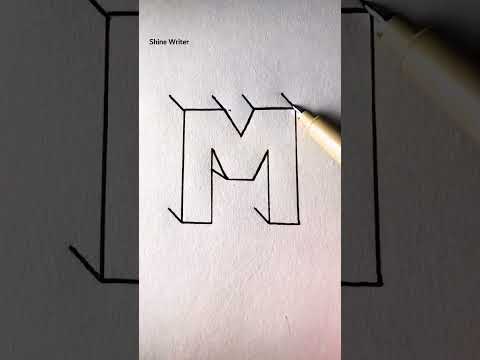 Letra M 3D Draw #shorts #short #calligraphy #letra #draw #3d #art #viral #M #youtubeshorts #fypシ