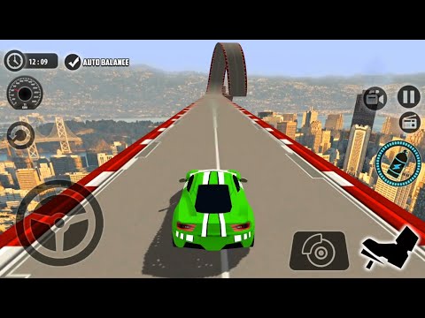 Impossible Car Tracks 3D - Green Car Driving Stunts Simulator Levels 16 - 17 - Android Gameplay