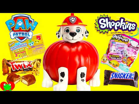 Paw Patrol Marshall Pumpkin Surprises and Candy Video