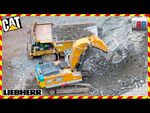 ⚠️ Liebherr R 980 SME & CAT 775F, Porphyrwerk Detzeln, Ühlingen, 2023.