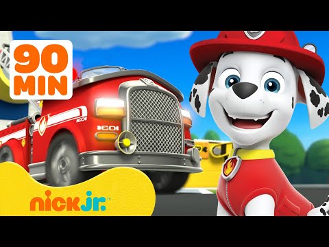 PAW Patrol Marshall's BEST Fire Truck Rescues! w/ Rubble & Chase ???? 90 Minutes | Nick Jr.
