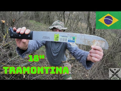 TRAMONTINA 59 cm MACHETE (18") - PART 1 - IN THE WOODS - BRAZIL MADE - 1070 CARBON - BLADE 45 cm