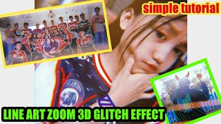 Cara membuat line art 3D zoom glitch effect •||• simple tutorial