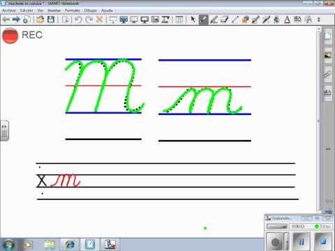 trazo letra m cursiva
