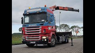 عربة مقطورة مسطحة Scania R480 6X2 MANUAL CRANE | صورة 4 - Autoline