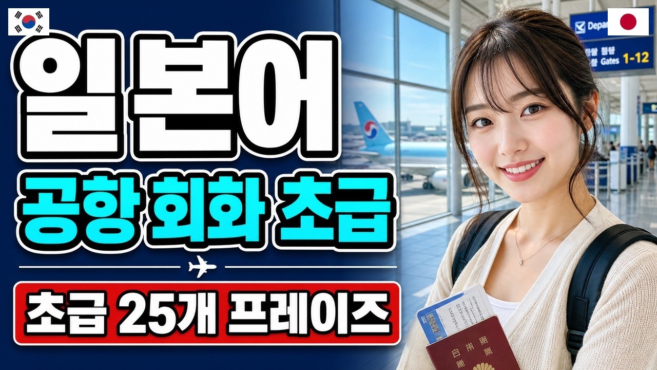 일본어 공항 왕초보 | 흘려듣기 수면학습 자주 쓰는 표현 자연스러운 말투 히라가나 로마자 기초 일본어 공항 표현