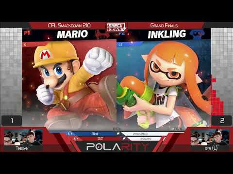 CFL Smackdown Ultimate 210 - Thexan (Marth, Mario, Falco, etc.) vs Dyr (Inkling) - Grand Finals