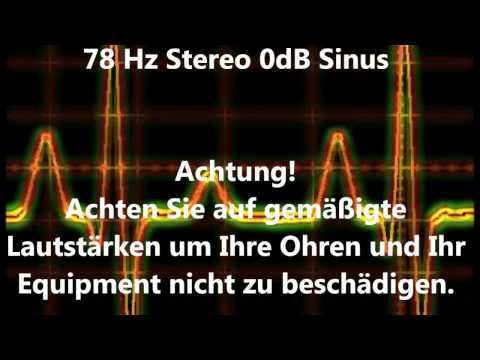 78 Hz Sinus Ton Test 0dB Stereo Piepton Wave Ton
