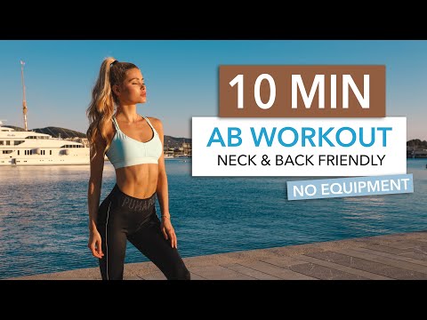 10 MIN AB WORKOUT - Back & Neck Friendly / No Equipment I Pamela Reif thumnail