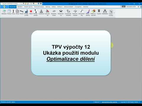TPV výpočty 12 - ukázka použití modulu Optimalizace dělení