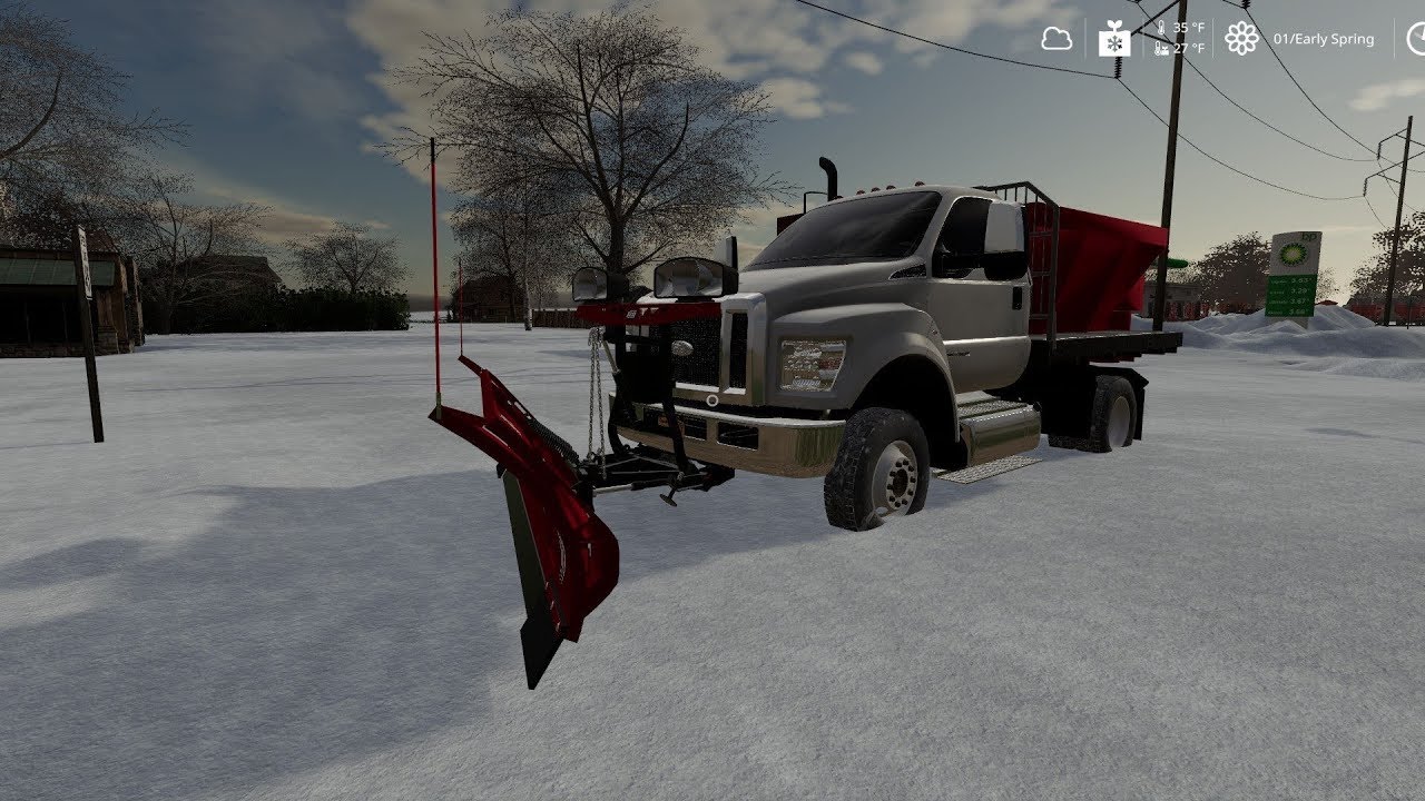 Ford F750 Flatbed Plow Truck V 10 Fs 19