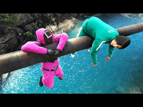 GTA 5 Squid Game Team Epic Water Ragdolling and Fails!