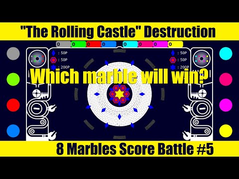 "The Rolling Castle"Destruction #5 [8marbles score battle] - in Algodoo