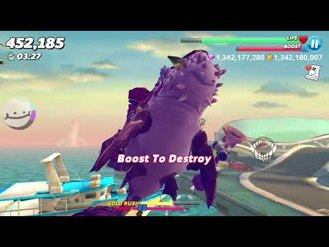 Testing the ancient megalodon in hungry shark world ._.