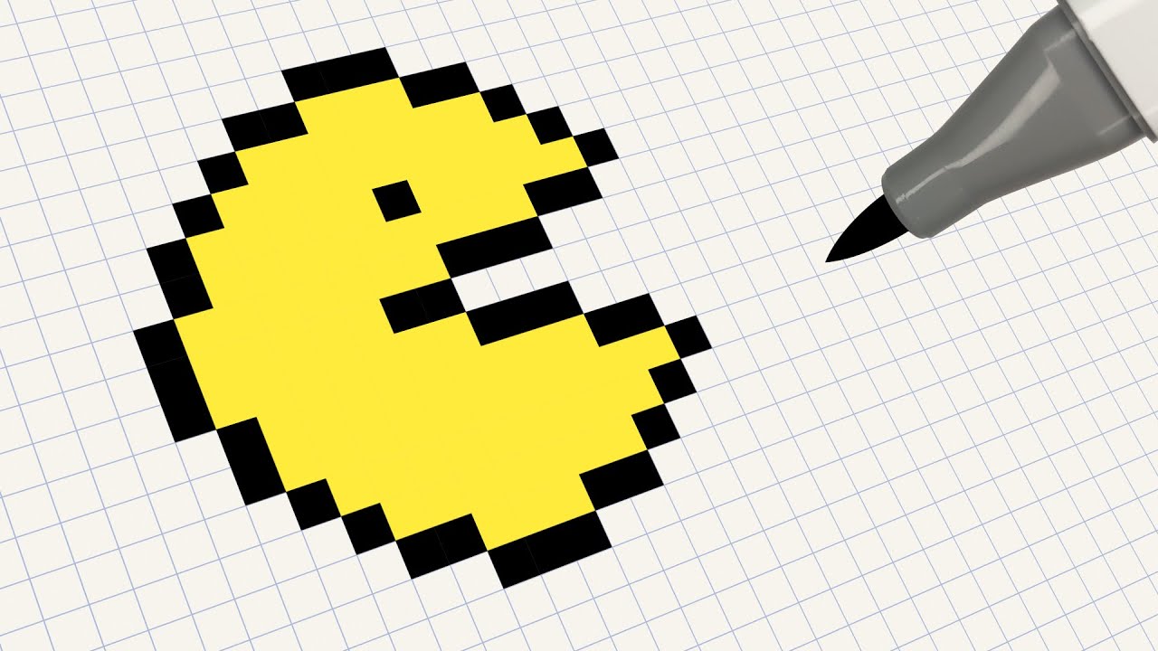 How To Draw Pac-Man Pixel Art | Drawing Pacman Step By Step Tutorial