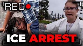 Karate Karen Interferes with ICE Arrest of Illegal Alien