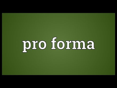 Pro forma Meaning