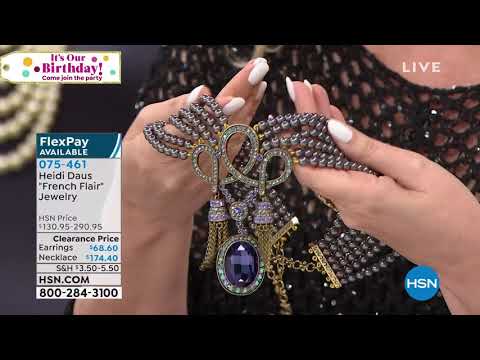 Heidi Daus "French Flair" Beaded Crystal Drop Necklace