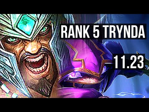 TRYNDAMERE vs KENNEN (TOP) | Rank 5 Trynda, 6 solo kills, Legendary, 16/3/7 | EUW Challenger | 11.23