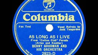 1934 Benny Goodman - As Long As I Live (Jack Teagarden, vocal)