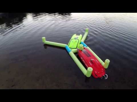 Ultimate recovery apparatus for "CATAMARAN" Proboat blackjack 24" saves Ms. Geico!! RCFL