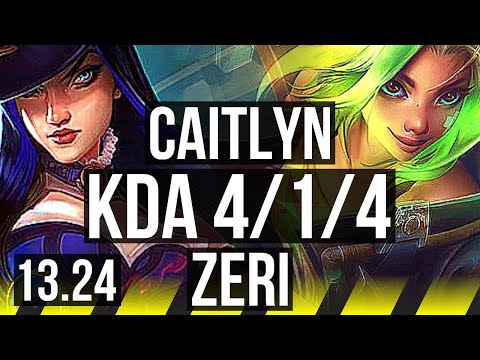 CAITLYN & Zyra vs ZERI & Blitzcrank (ADC) | 4/1/4, 400+ games | KR Master | 13.24