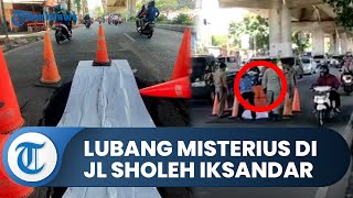 Bogor Hari Ini: Lubang Misterius di Tengah Jalan Sholeh Iskandar, Lalu Lintas Sedikit Terhambat