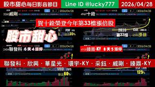 0428【甜心盤後節目】賀！十銓榮登今年第33檔漲倍股！聯發科．欣興．華星光．環宇-KY．采鈺．威剛．臻鼎-KY