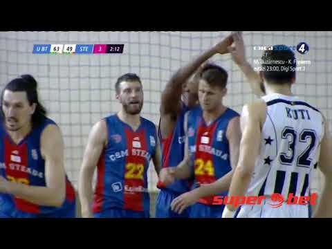 Play of the game CSM Steaua București EximBank vs. U BT Cluj Napoca - Jonte Flowers