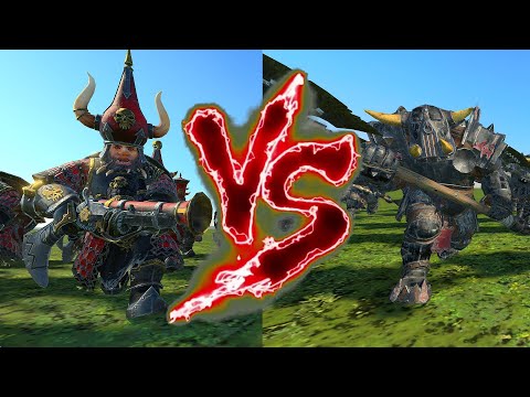 Chaos Dwarf Blunderbusses VS Black Orcs. Total War Warhammer 3