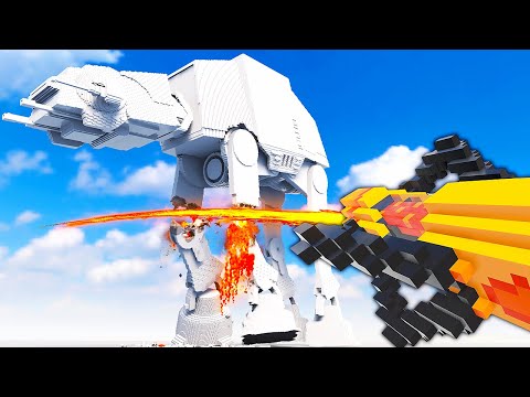 Destroying an AT-AT with LAVA - Teardown Mods Gameplay