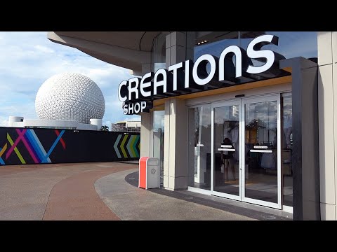 Creations Shop Walking Tour at EPCOT - New Shop Including Merchandise + 50th Figment Statue