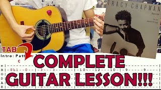 Fast Car - Tracy Chapman(Complete Guitar Lesson/Cover)with Chords and Tab