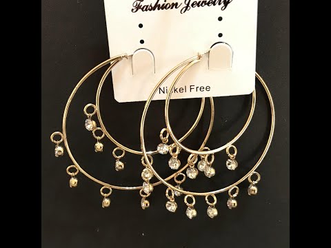 Top Quality Hoop Circle Earrings Bali With Crystal Stones For Girls Women | Trendy Fashion