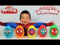 Ultimate Spiderman Play Doh Surprise Eggs Opening Fun With Ckn Toys