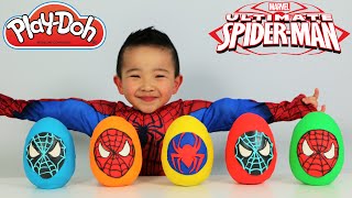Download lagu Ultimate Spiderman Play-Doh Surprise Eggs Opening Fun With Ckn Toys mp3