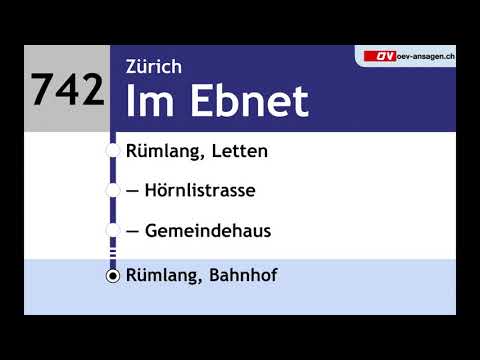 VBG Ansagen -742- Zürich, Seebach – Rümlang, Bahnhof