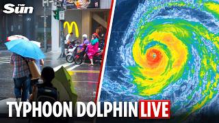 LIVE: Typhoon Dolphin brings heavy rain to northern Taiwan during its approach t