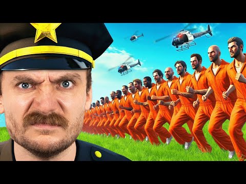 1 Cop vs 100 Escaped Prisoners in GTA