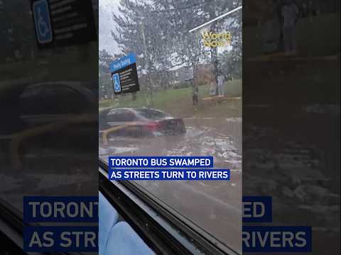 Toronto bus swamped as streets turn to rivers