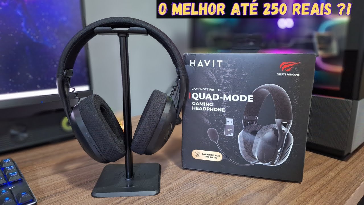 Headset Gamer Sem Fio Havit Fuxi H3 - Unboxing e teste de microfone