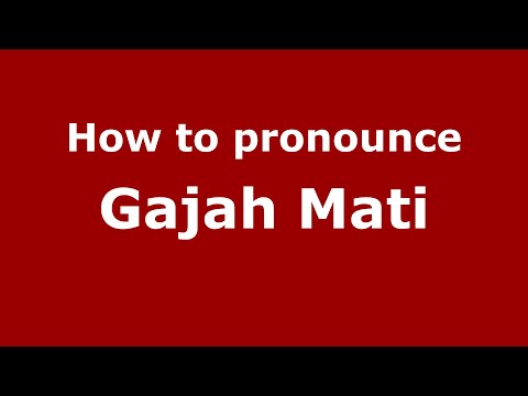How to pronounce Gajah Mati in Malaysia? Malaysian pronunciation of Gajah Mati - Pronounce Names