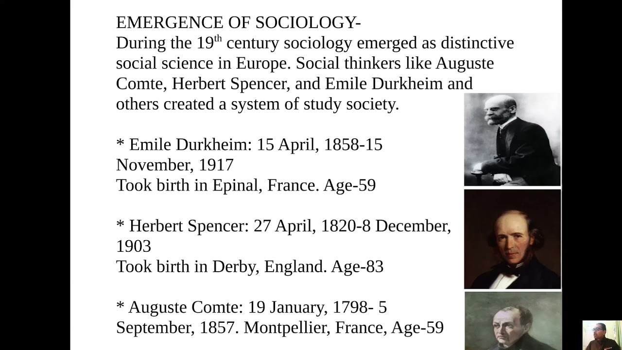 EMERGENCE OF SOCIOLOGY